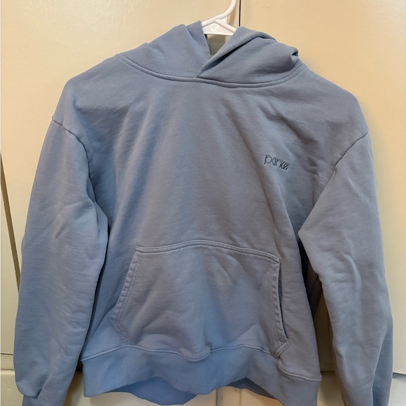 parke blue embroidered hoodie sweatshirt - Picture 2 of 4